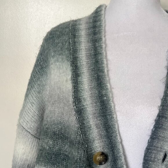 Pacsun Gray Striped Open Button Front Long Sleeve Wool Cardigan Size Medium - Picture 4 of 16